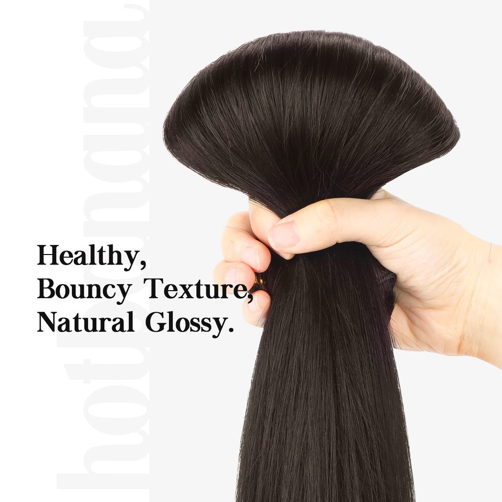 Hotbanana straight texture look highlights silky natural hair flow