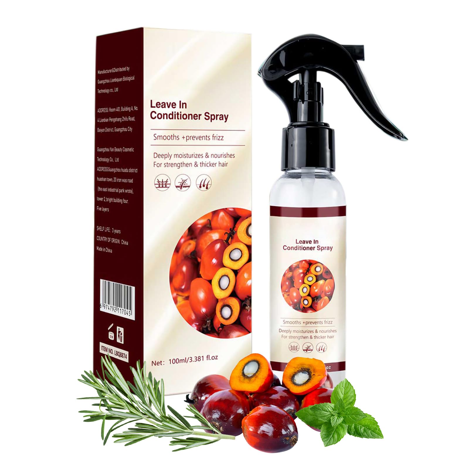 Hotiary Batana Oil Leave-In Spray application showing scalp nourishment for healthier hair.
