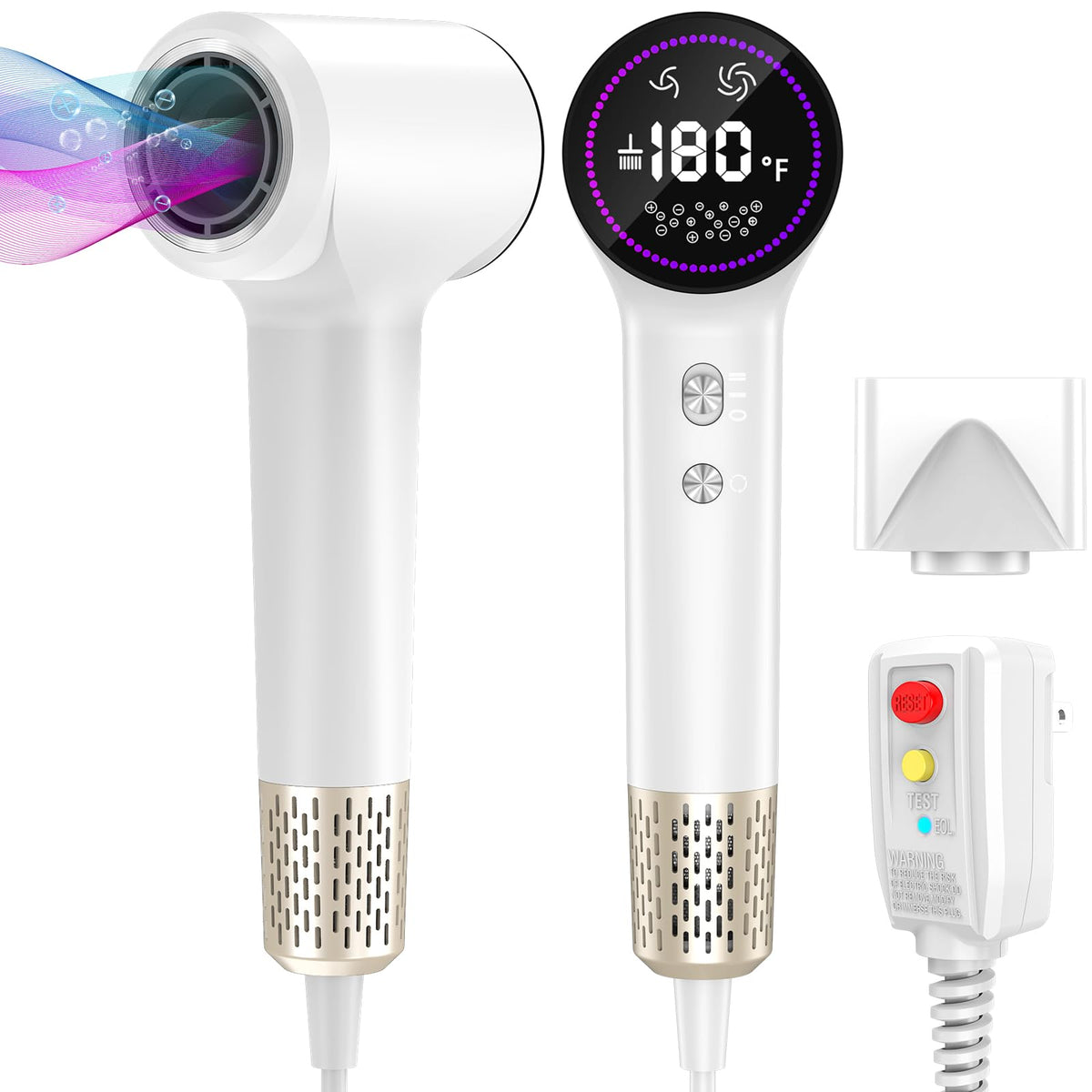 HOTLIFE Hair Dryer front view showcases sleek design for quick, frizz-free styling.