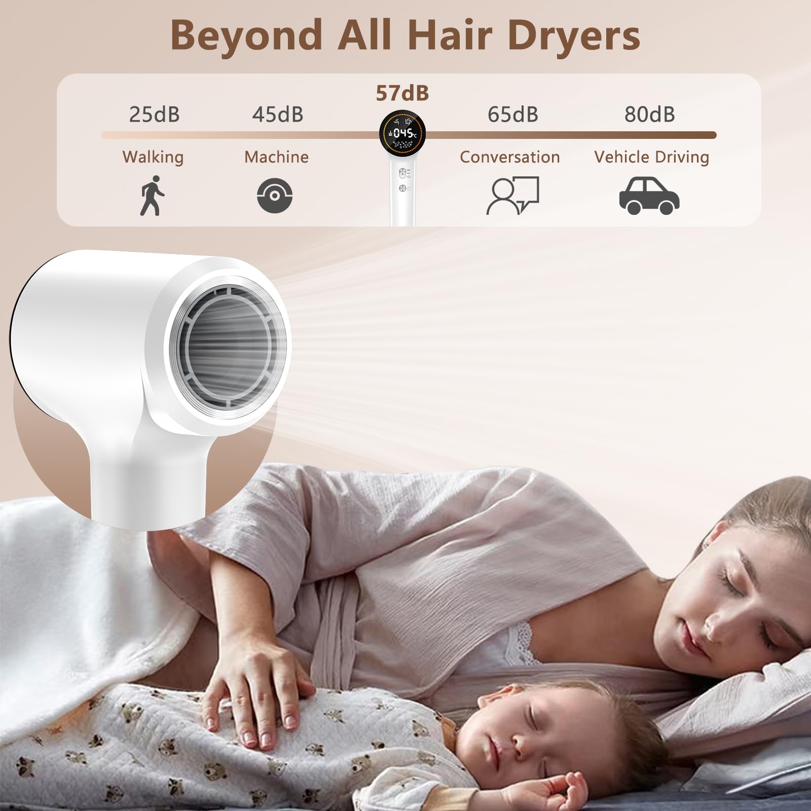 HOTLIFE Hair Dryer lightweight design makes travel easier and portable.