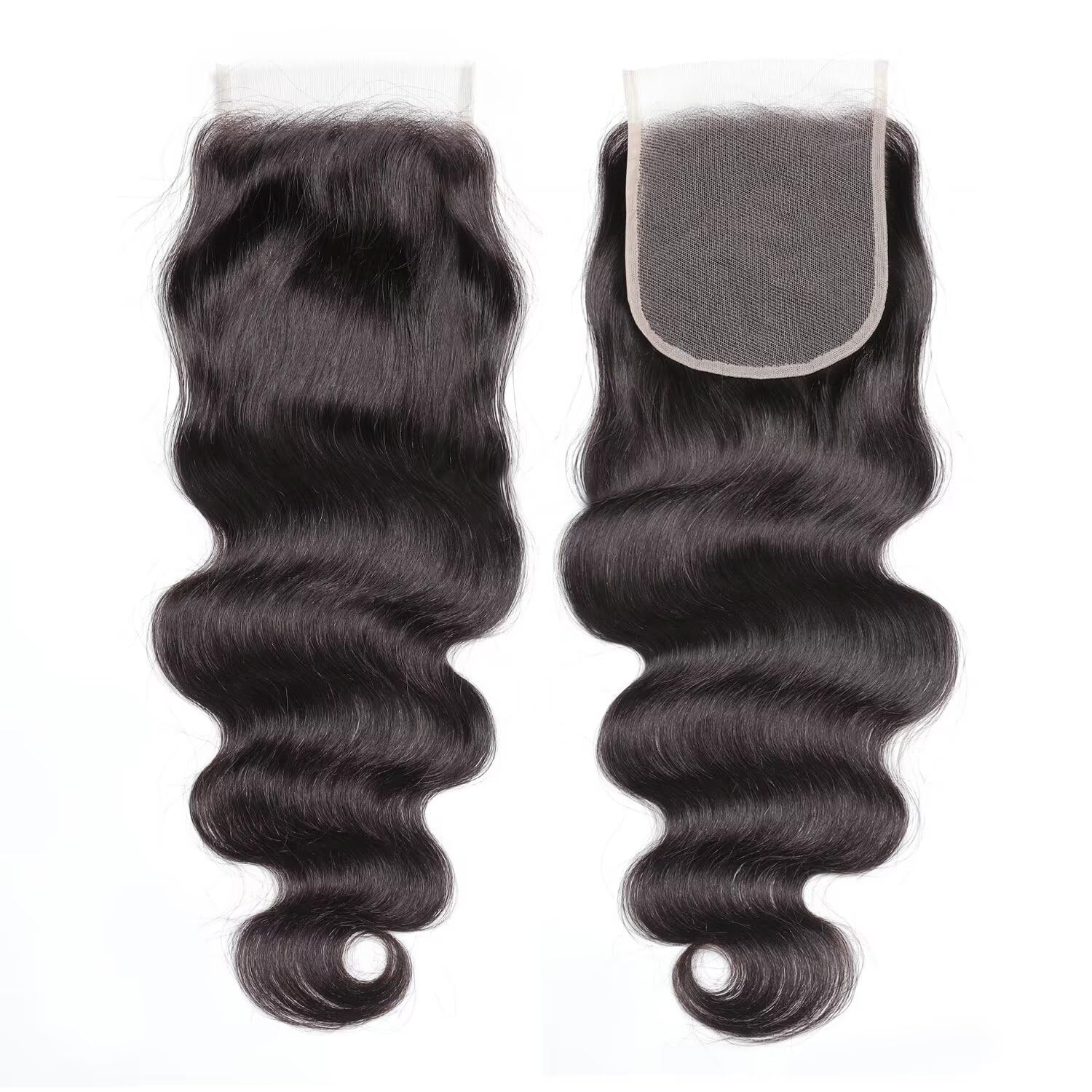 Hotlulana 16-inch body wave closure in natural black shade for easy wear