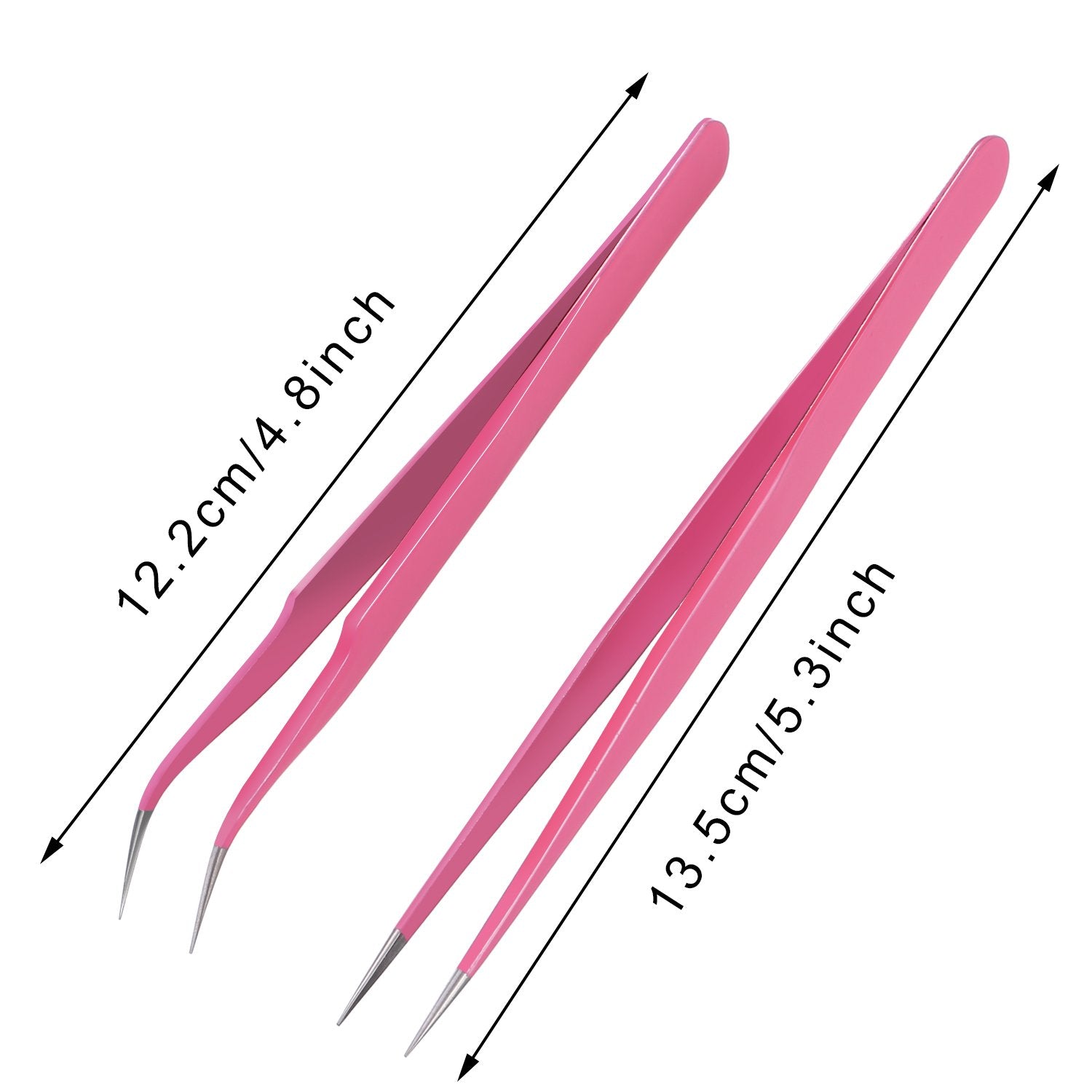 Hotop curved-tip tweezer in pink ideal for isolating and lifting lashes with precision.