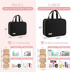 HOTOR cosmetic travel bag waterproof pockets separate wet items