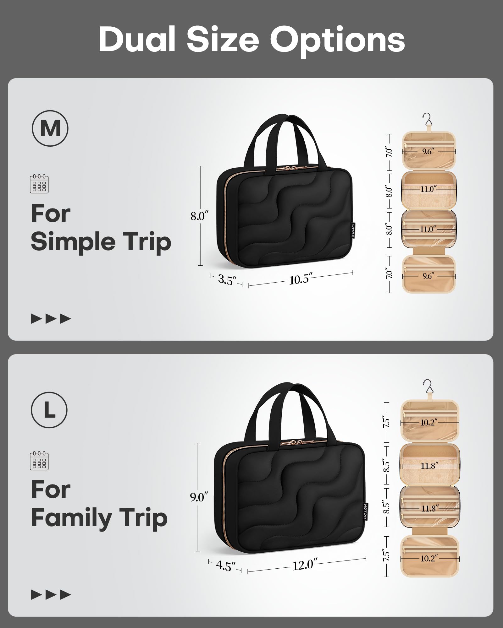 HOTOR bag features a sturdy grab handle for easy carrying