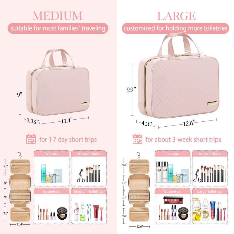 HOTOR Toiletry Bag waterproof pockets keep wet items separate during travel.