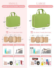 HOTOR travel toiletry bag four-compartment layout keeps items separated and accessible