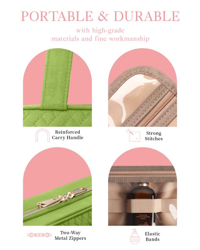 HOTOR travel toiletry bag avocado green color adds stylish travel companion