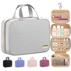 HOTOR Travel Toiletry Bag with foldable hanging design enables compact organization on the go.