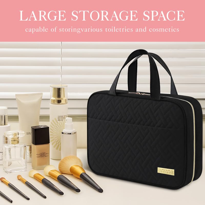HOTOR travel toiletry bag four compartments keep items organized