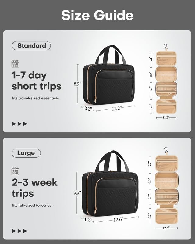 HOTOR travel toiletry bag leakproof pockets protect belongings in transit