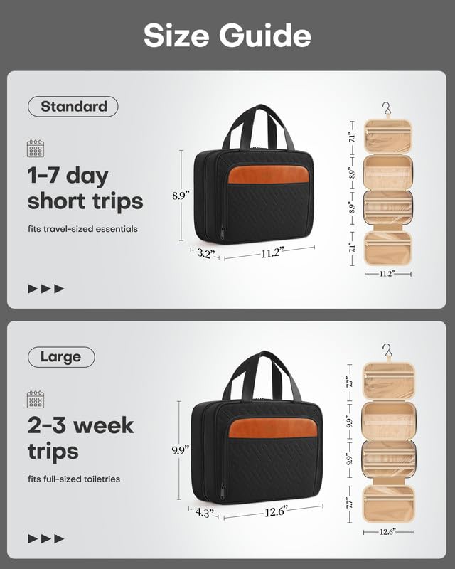 HOTOR travel toiletry bag leakproof PVC pockets prevent spills and keep items dry