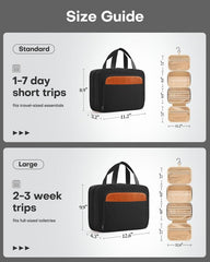 HOTOR travel toiletry bag leakproof PVC pockets prevent spills and keep items dry
