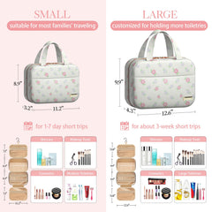 HOTOR toiletry bag opened to show compartments for organized packing on the go.