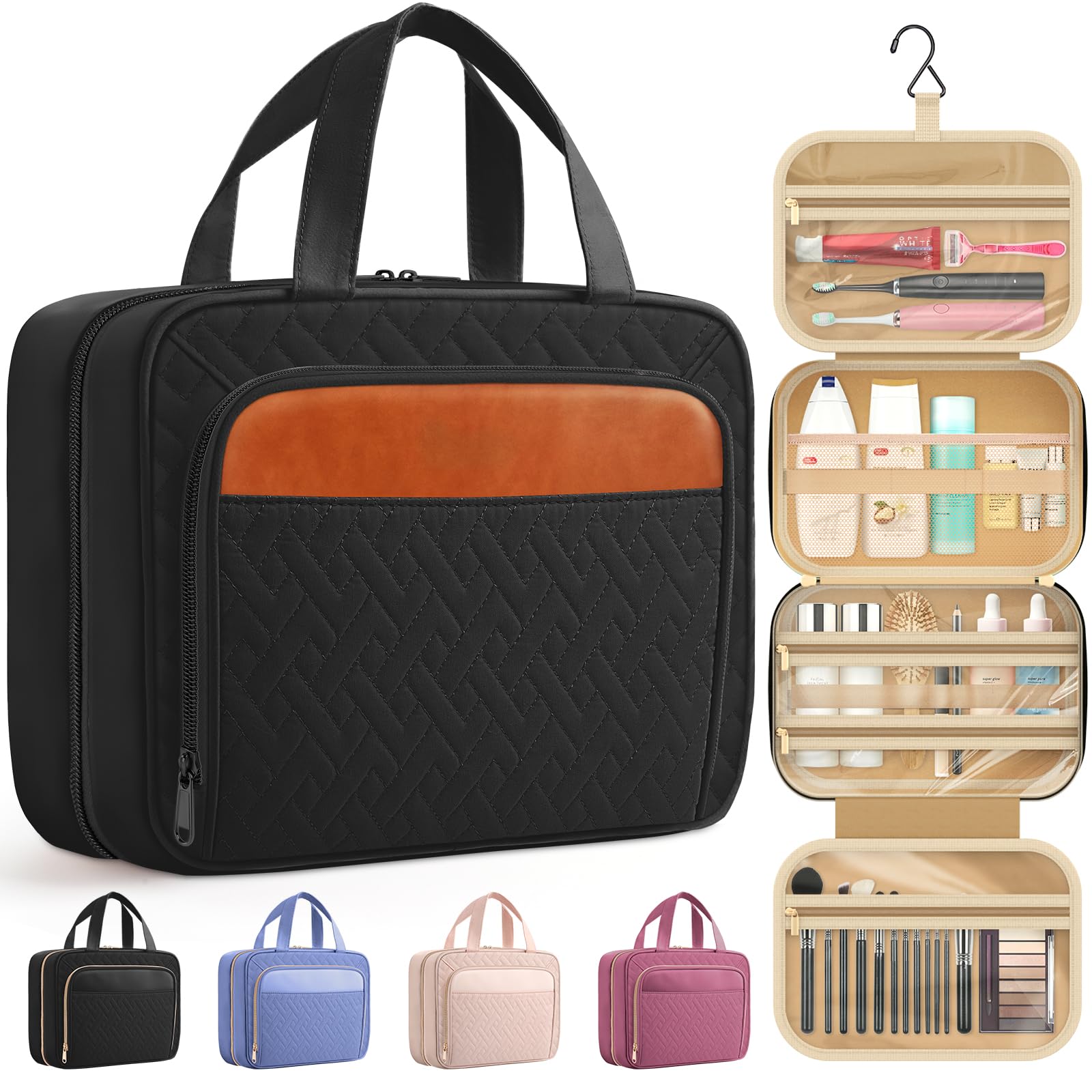 HOTOR travel toiletry bag outer pocket keeps essentials within reach during every trip