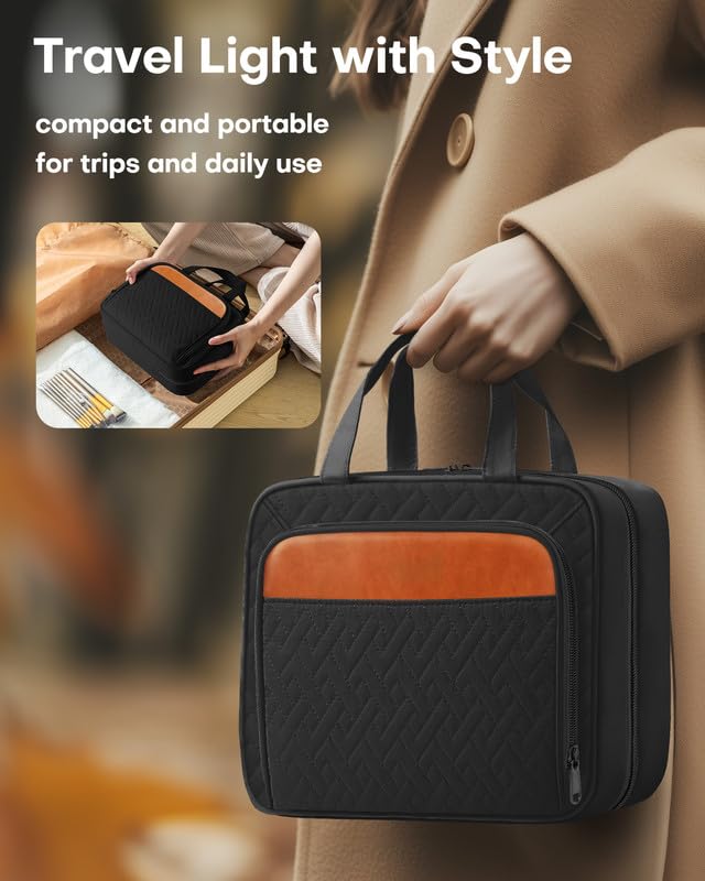 HOTOR travel toiletry bag padding and zippers safeguard contents and ensure smooth access