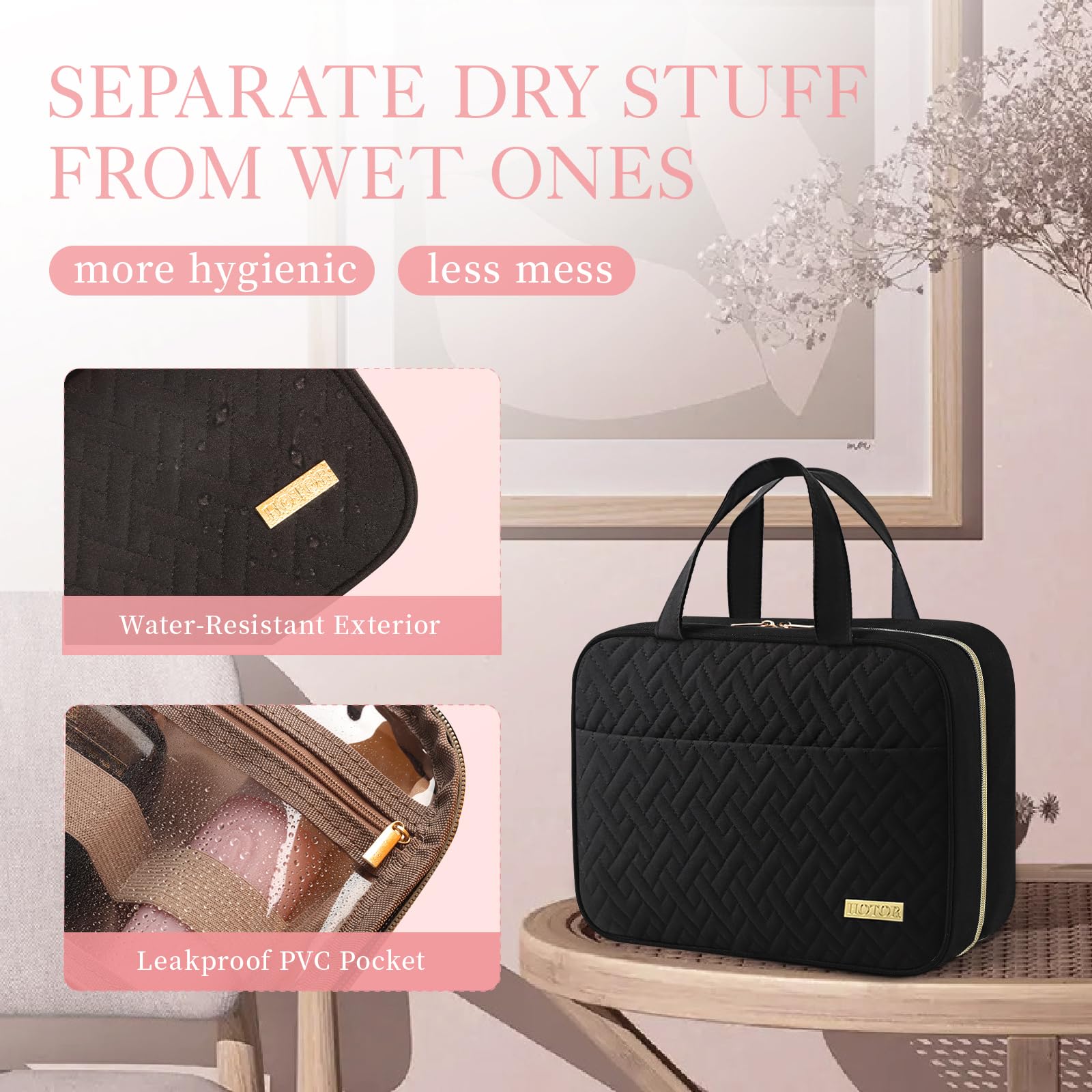 HOTOR bag reinforced zippers ensure smooth opening during trips