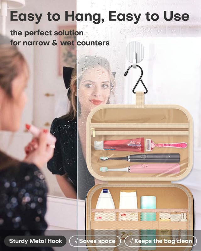 HOTOR toiletry bag transparent pockets offer quick visibility for essentials.