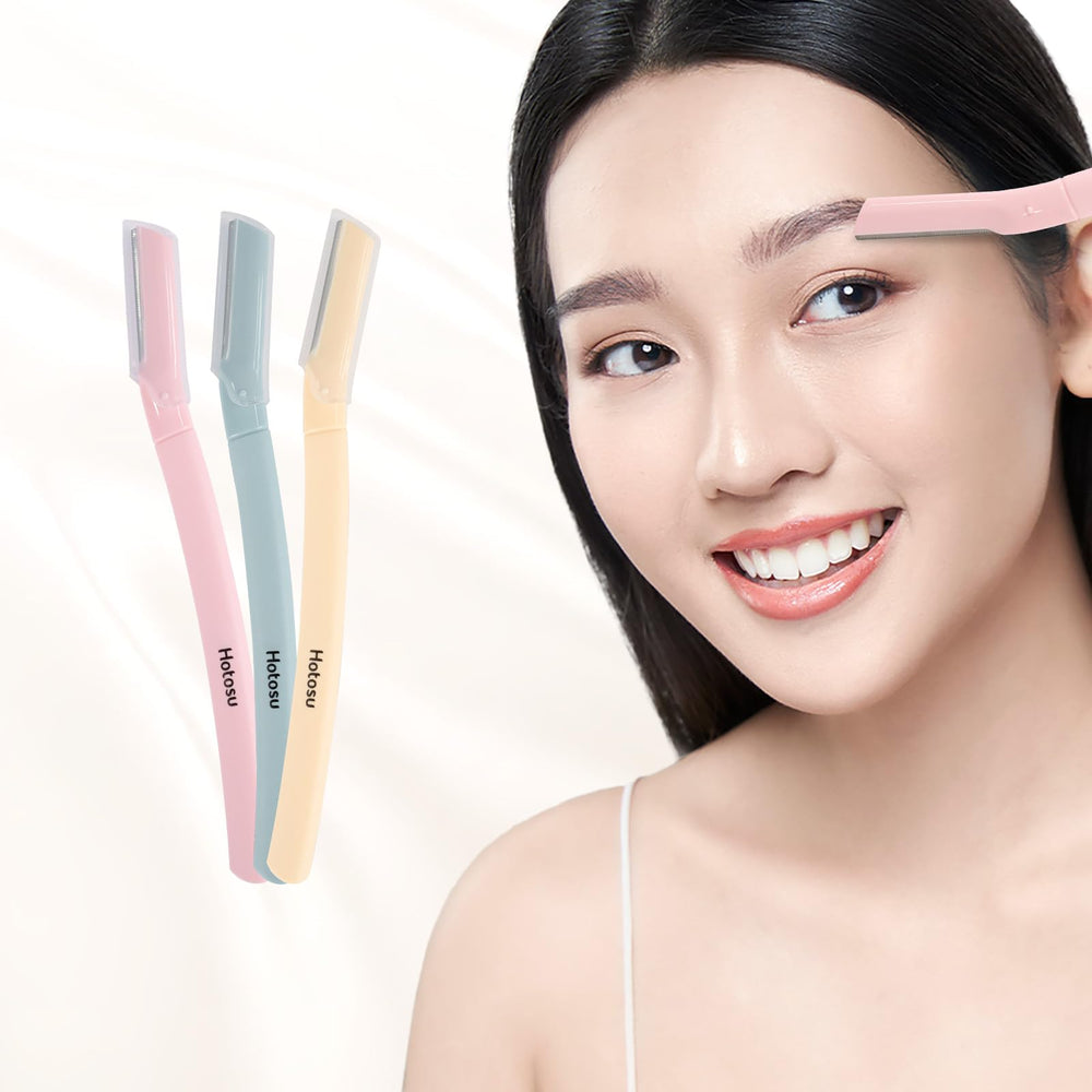 Hotosu brow shaping razor showcased for precise eyebrow grooming.