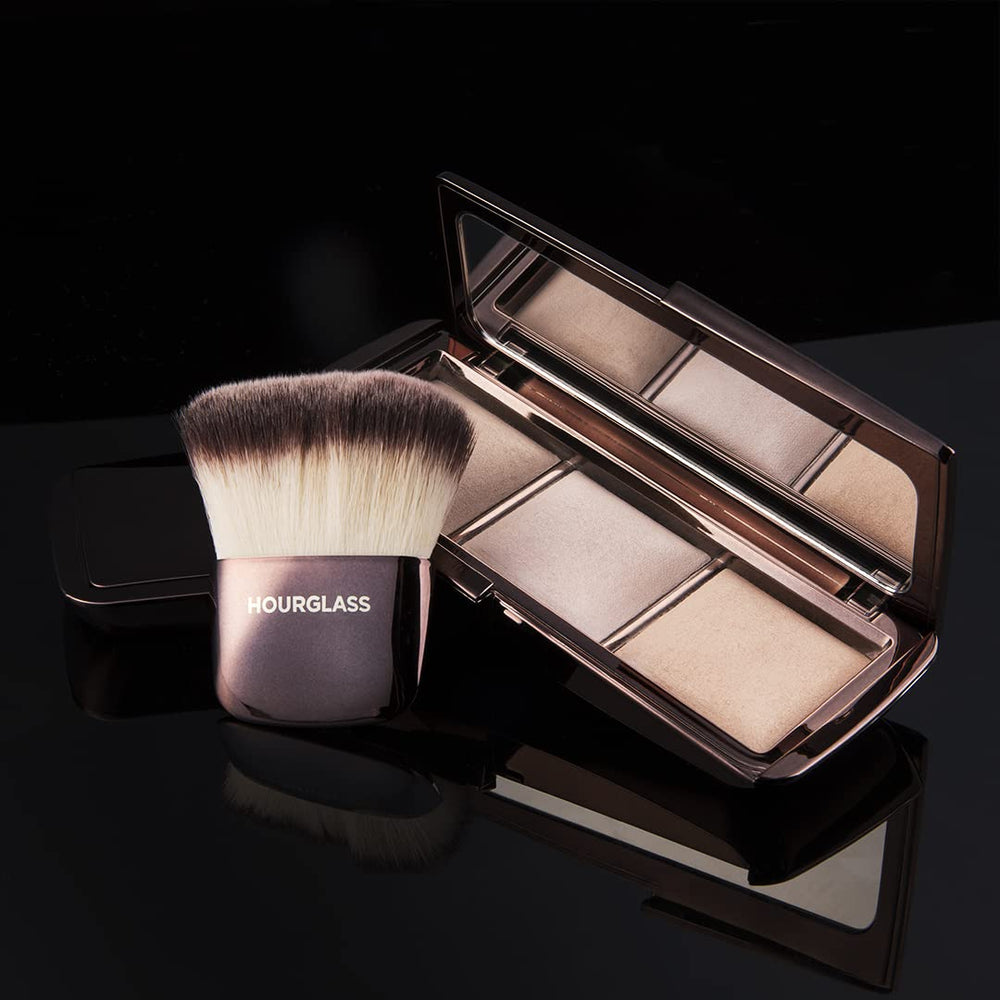 Hourglass Ambient Lighting Palette application with brush delivers a layered, luminous finish.