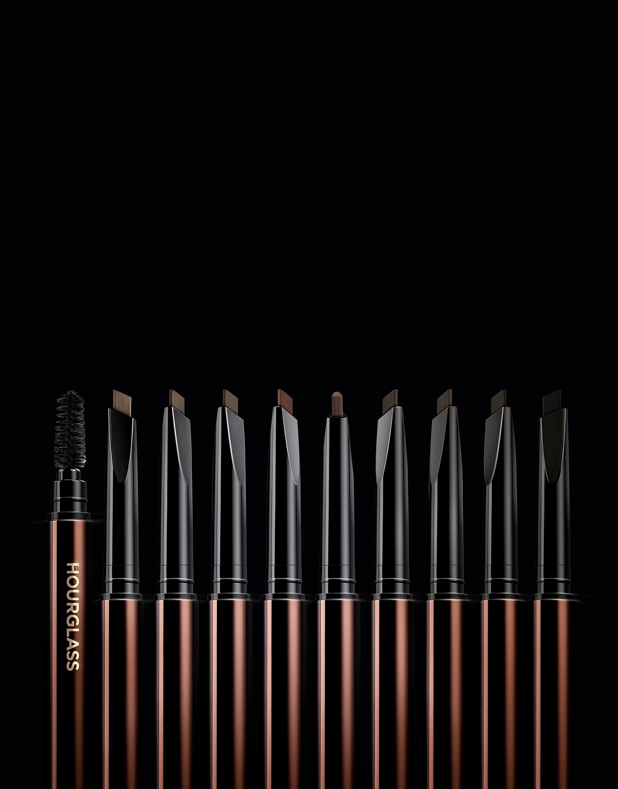 Hourglass Arch Brow Pencil mechanical design offers controlled, buildable definition.