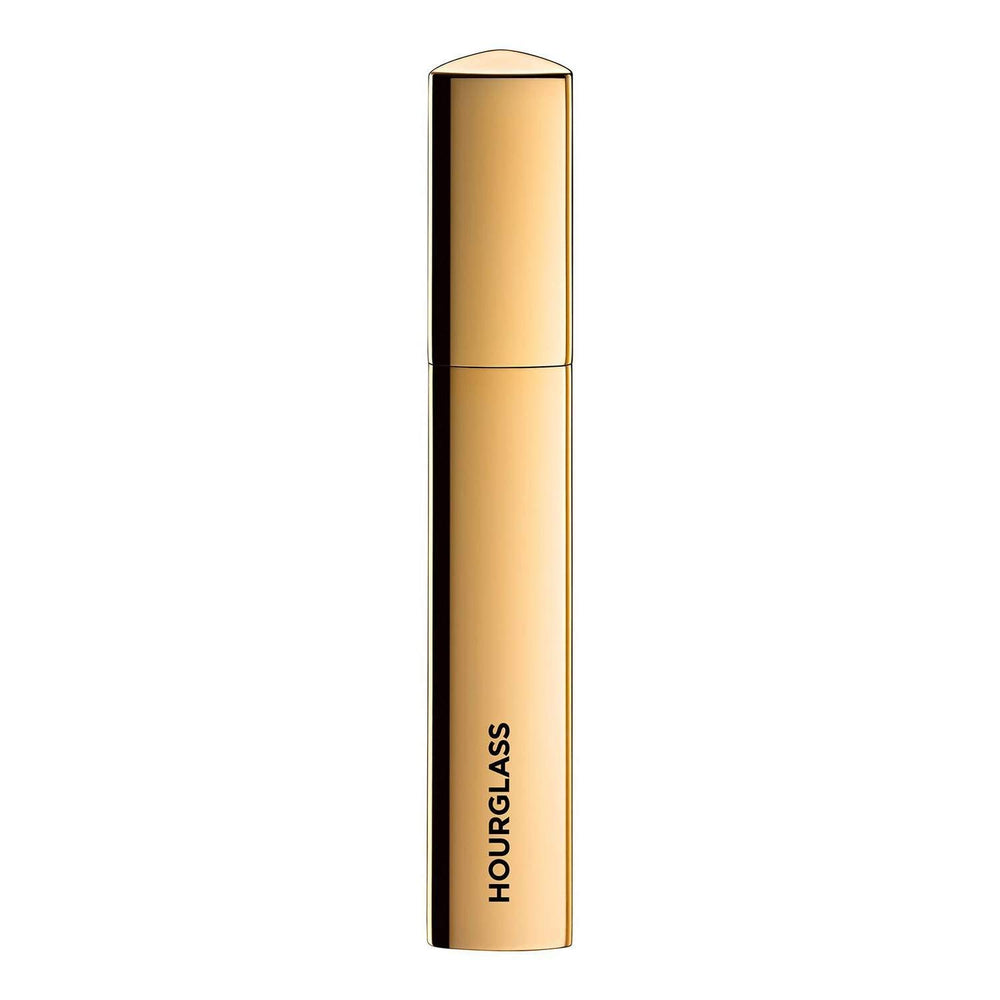 Hourglass Caution Extreme Lash Mascara bottle highlights volumizing potential for dramatic lashes.