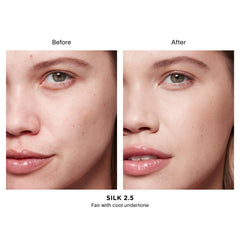 Hourglass Vanish Airbrush Concealer brush-stroke blend showing smooth application.
