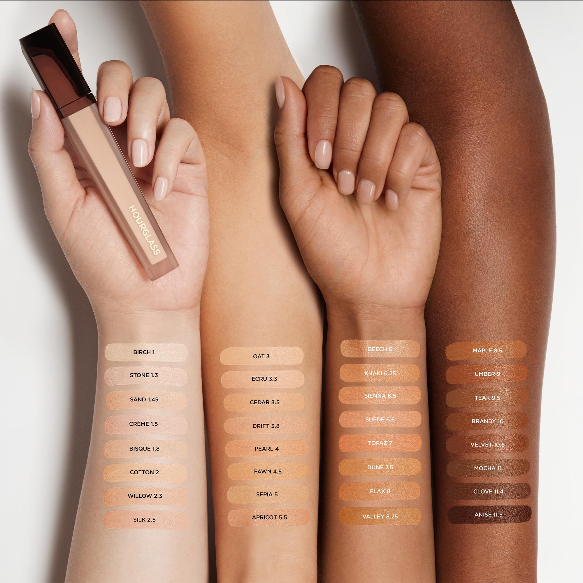 Hourglass Vanish Airbrush Concealer closeup highlighting micro-smoothing texture