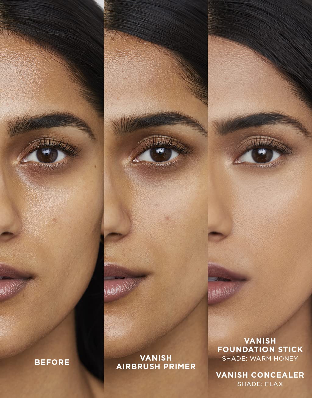 Hourglass Vanish Airbrush Primer application swatch to smooth skin texture.