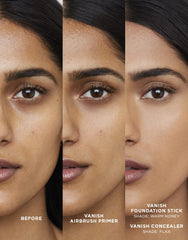 Hourglass Vanish Airbrush Primer application swatch to smooth skin texture.