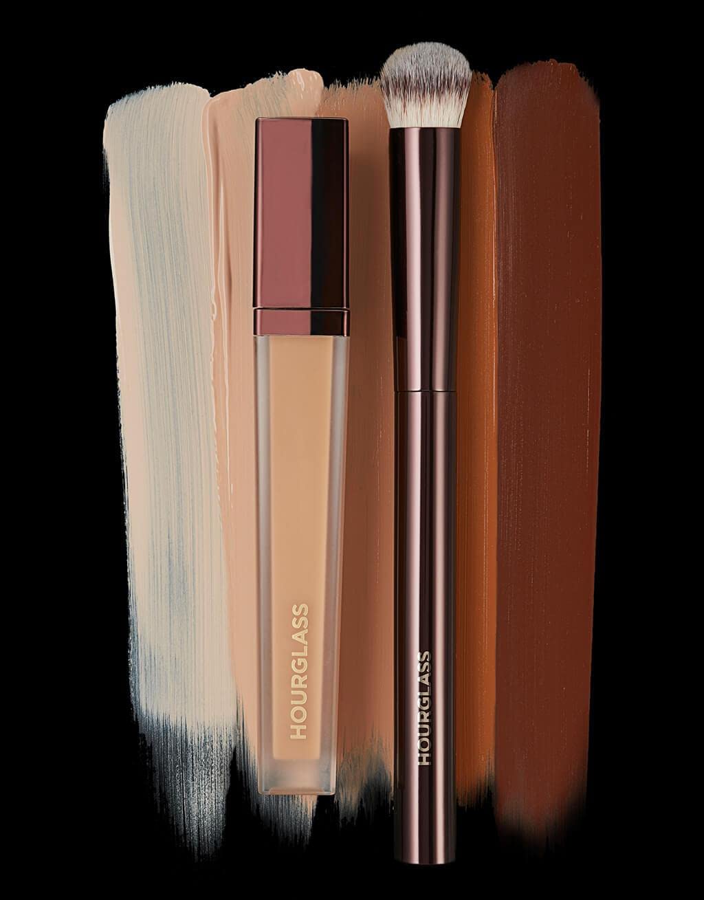 Hourglass Vanish Concealer Brush bristles close-up shows hypoallergenic Taklon fibers for sensitive skin.