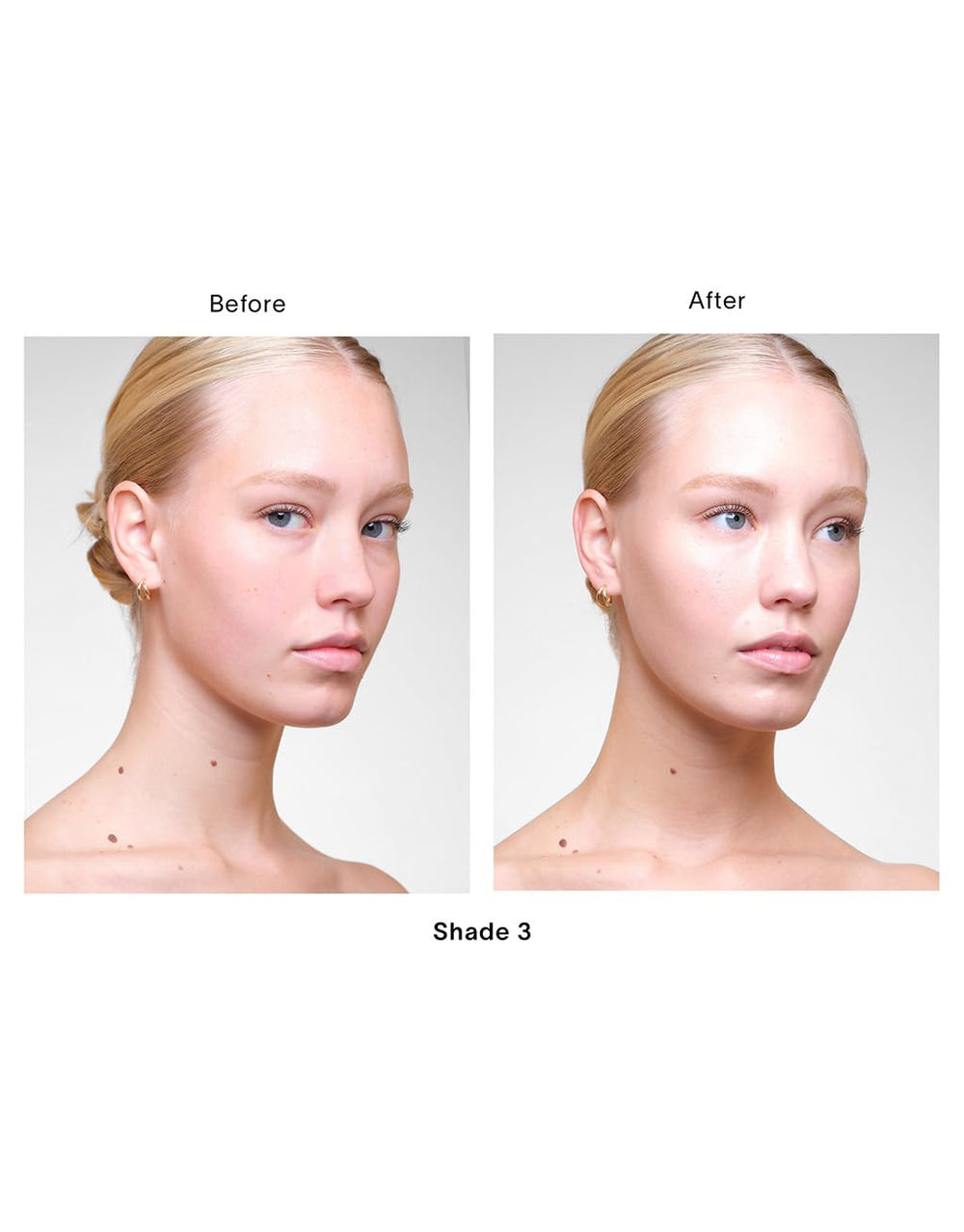 Hourglass Veil Hydrating Skin Tint dots applied for seamless blend