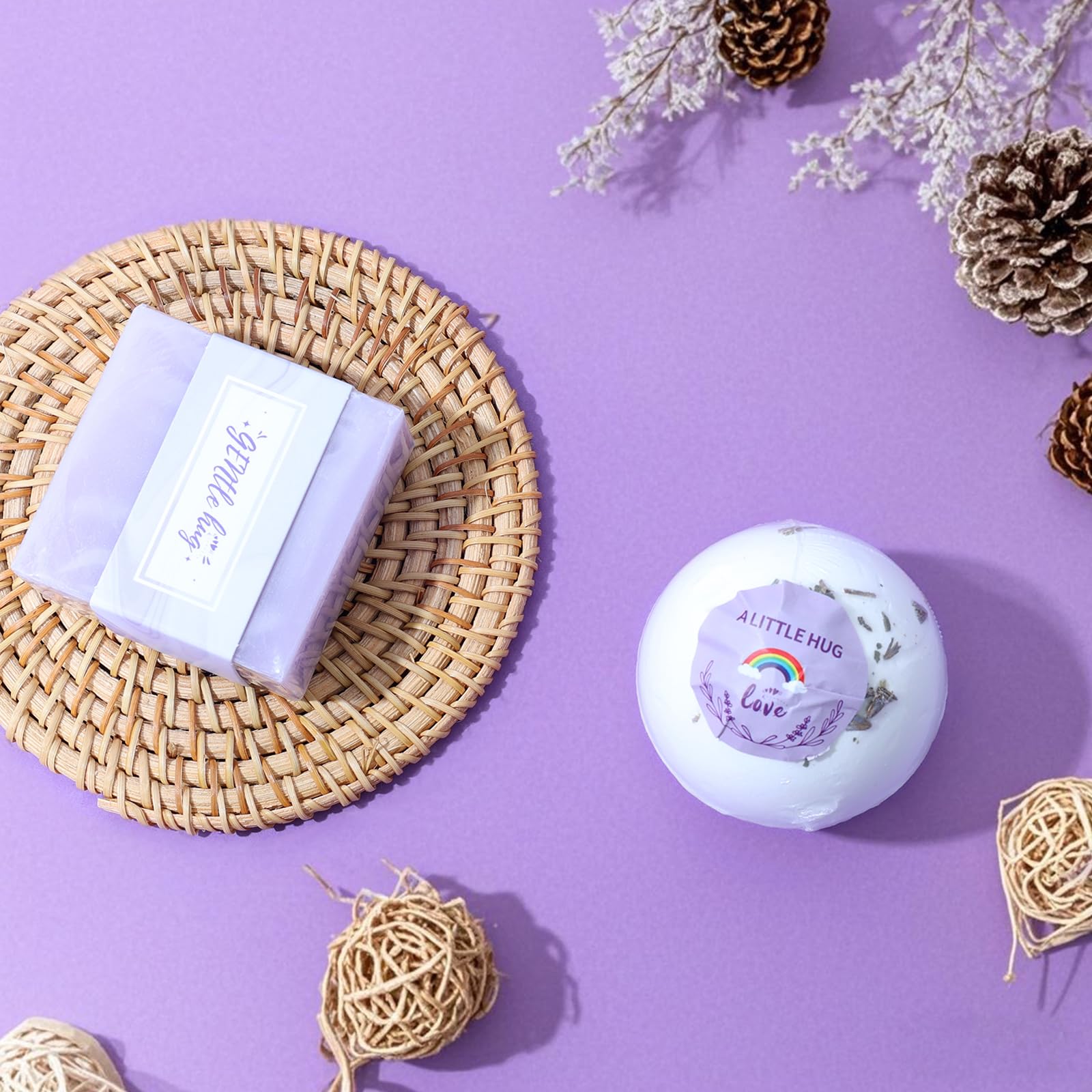 Housavvy lavender bath bomb for soothing spa-like bath time.