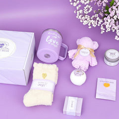 Housavvy self-care gift basket spa emphasis on relaxation and pampering moments.