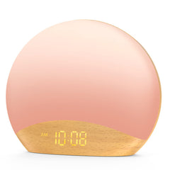 HOUSBAY White Noise Machine Sunrise Wake-Up Light showing gentle dawn glow for calmer mornings.