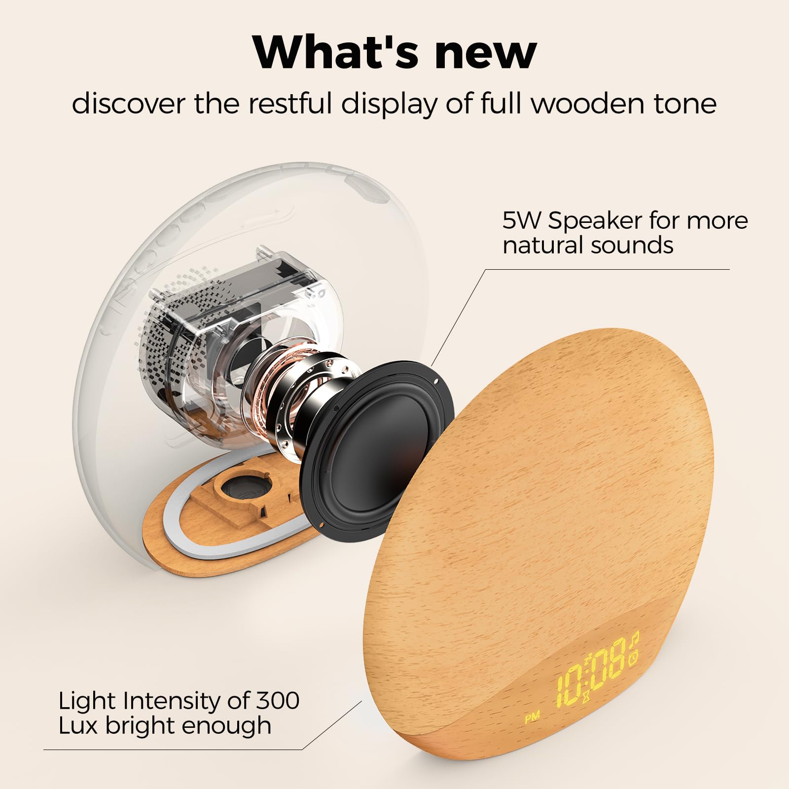 HOUSBAY wooden-tone-display emphasizing warm design and reduced glare