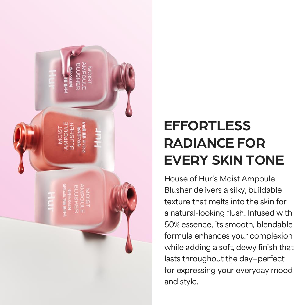 House of Hur Moist Ampoule Blusher glow finish image suggests long-lasting color
