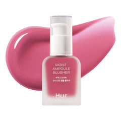 House of Hur Moist Ampoule Blusher Rosie swatch showing dewy hydration and natural color