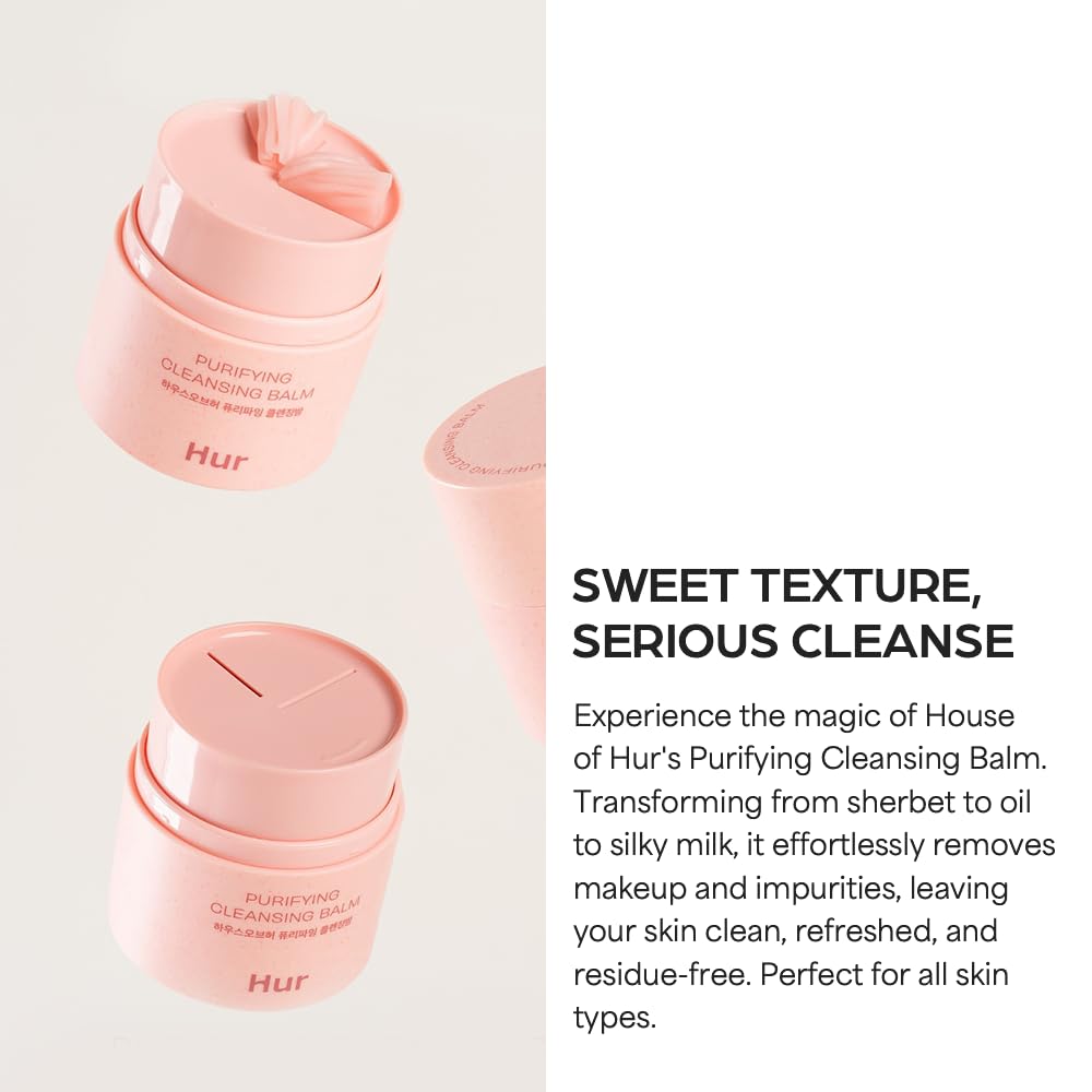 House of Hur Purifying Cleansing Balm texture swatch highlighting silky melt that hydrates as it cleanses.
