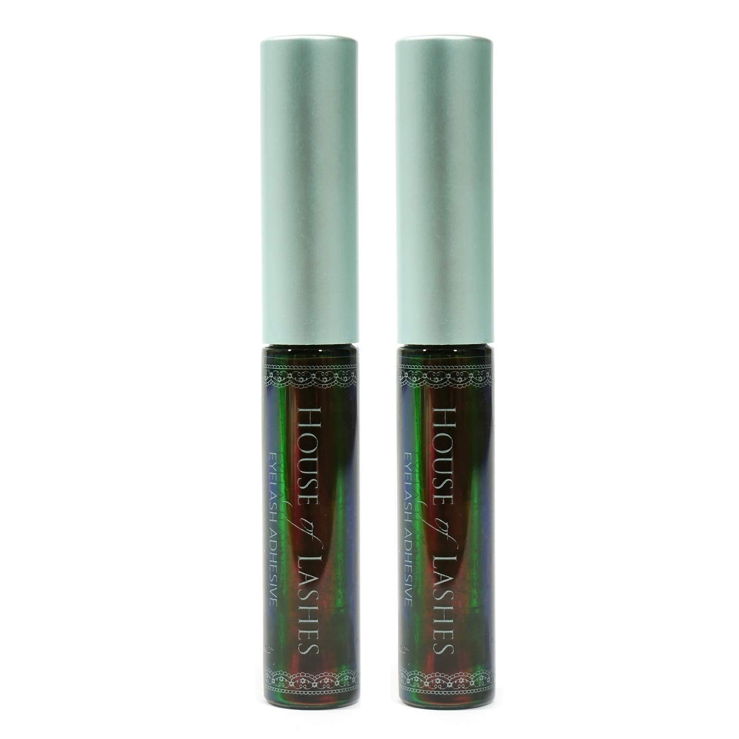 House of Lashes Dark Lash Adhesive 2pk pack closeup highlights secure all-day hold.