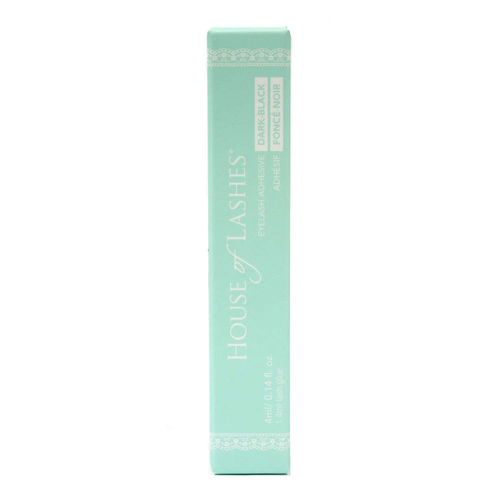 House of Lashes dark-adhesive-bottle-lid-open demonstrates dark lash-line blending with eyeliner.