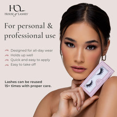 House of Lashes Iconic Demi 3D faux mink fibers blend naturally with lashes