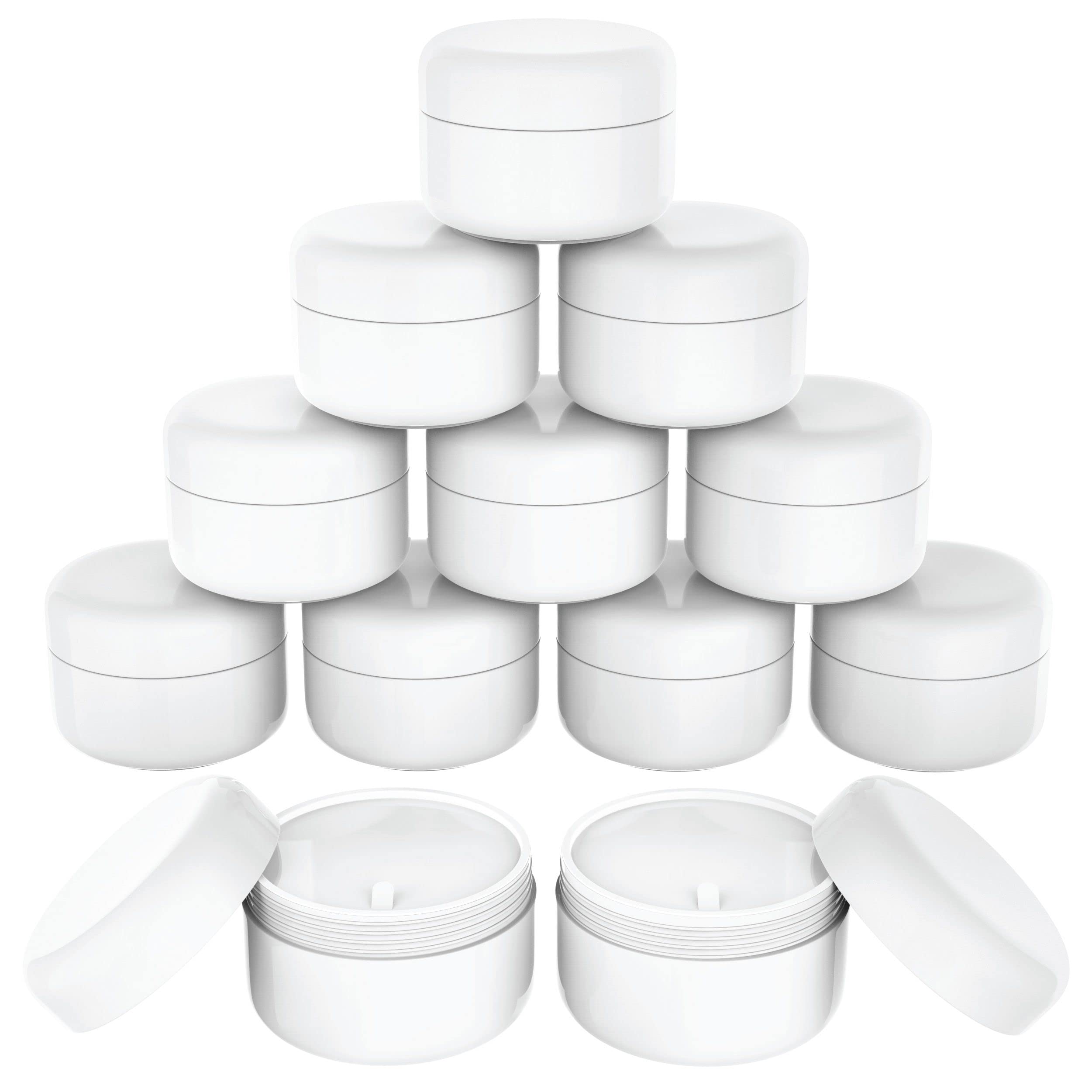 Houseables lotion jars white PP lids closeup with durable air-tight seal for creams.