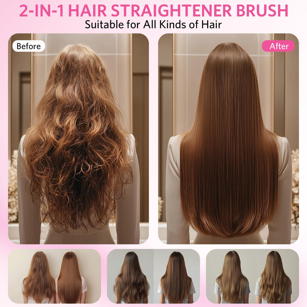 Househerb hair straightener brush frizz-fighting performance for glossy results.
