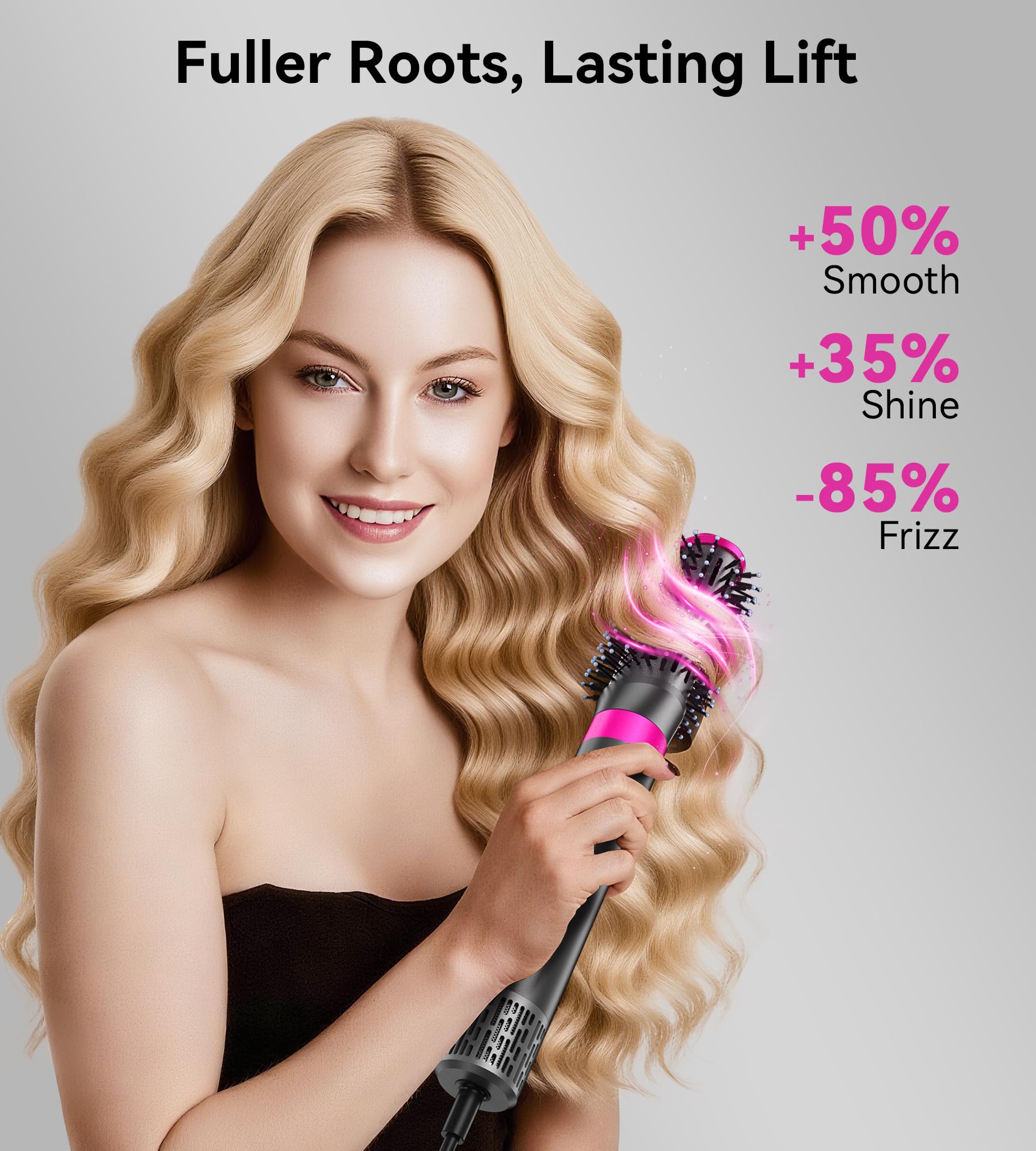 Househerb straightening brush tips showcased for sleek, wave-free styling.