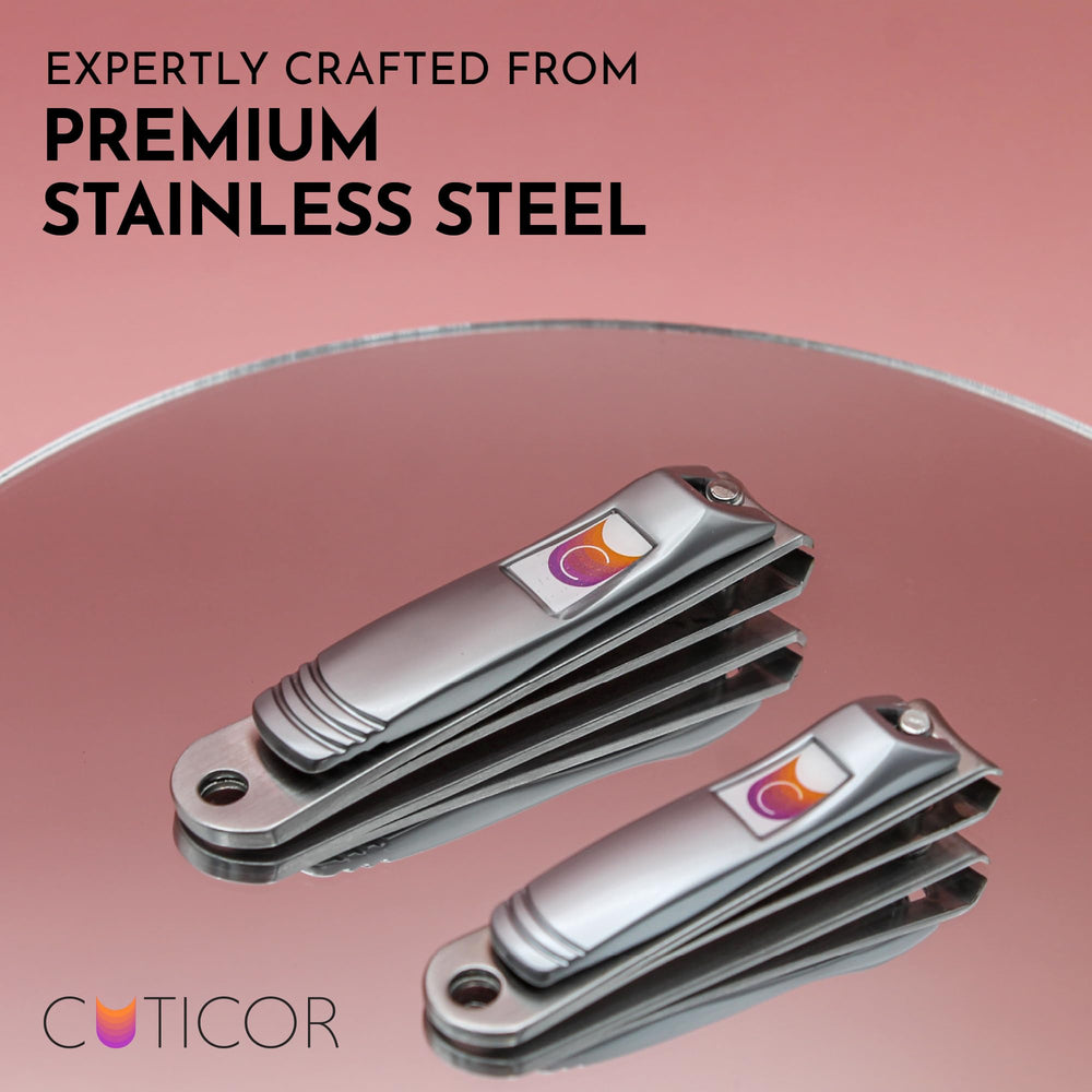 Houseify CUTICOR nail clipper with ergonomic handle delivers comfortable control