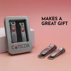 Houseify CUTICOR nail clipper featuring extra-sharp blades for precise thick-nail cuts