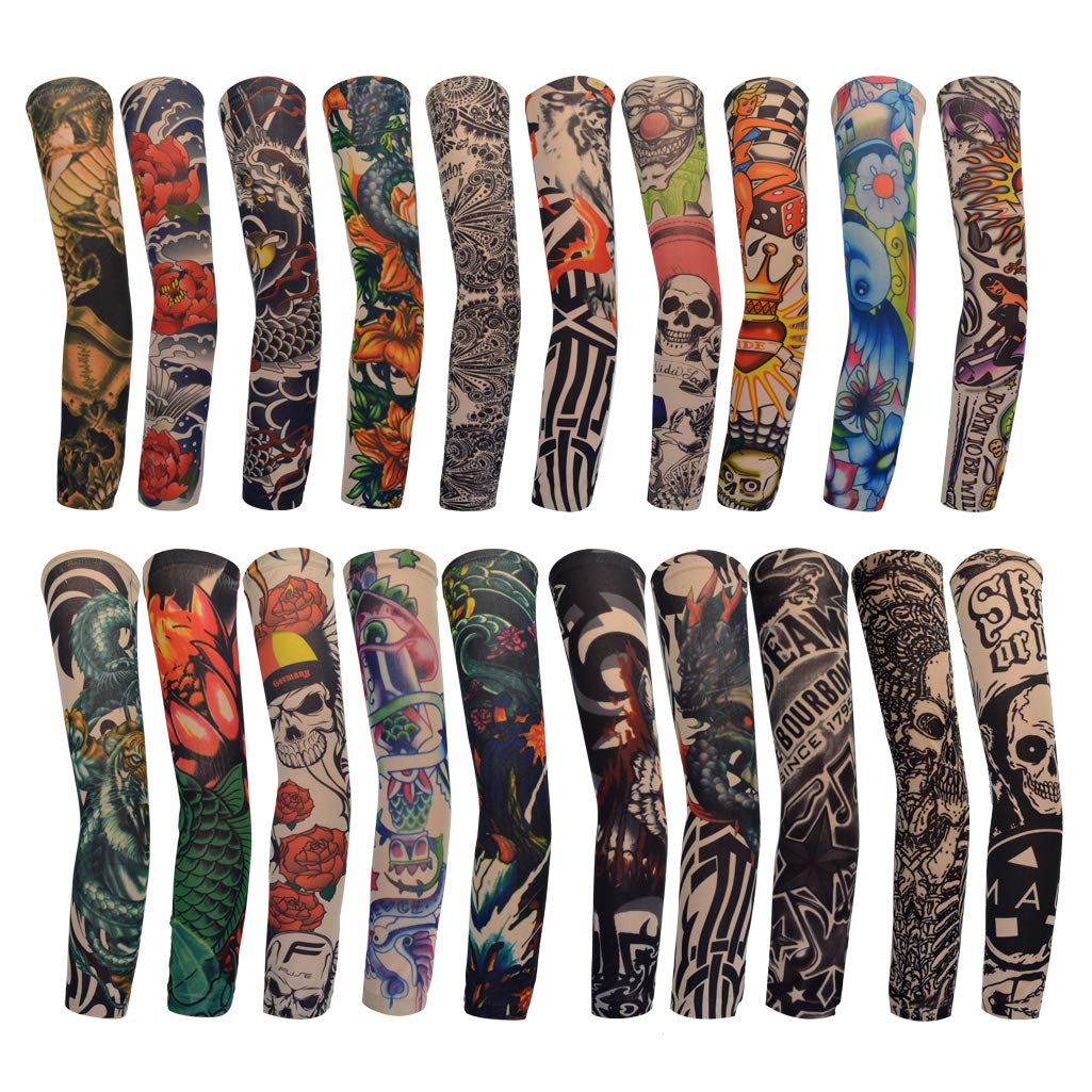 HOVEOX 20pcs arm sleeves packaging offers varied styles for daily wear and events.