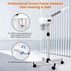 Hovinke facial steamer timer function enables customized session length.