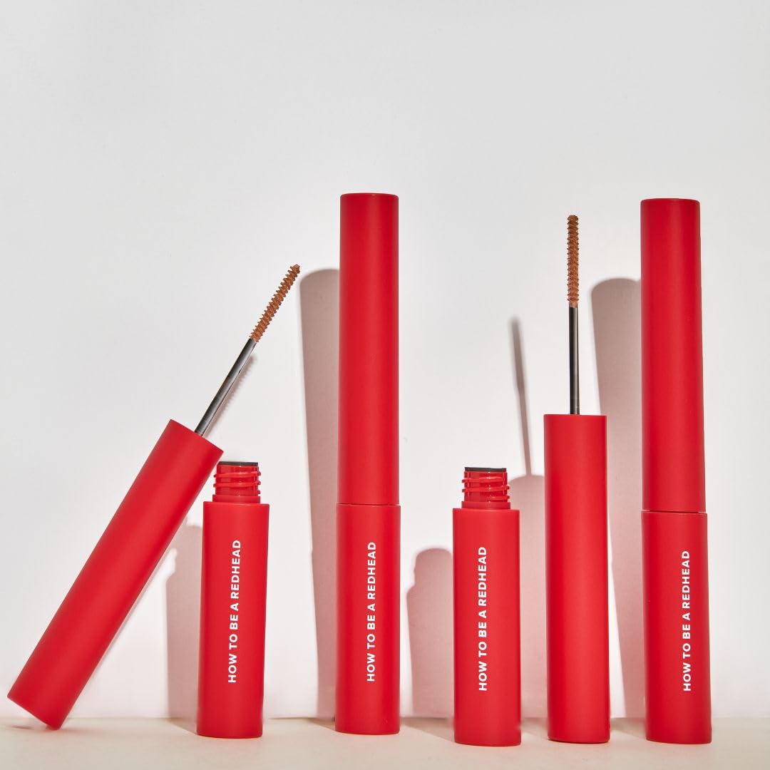 How to Be A Redhead before-after brow tint closeup demonstrates natural red tint.