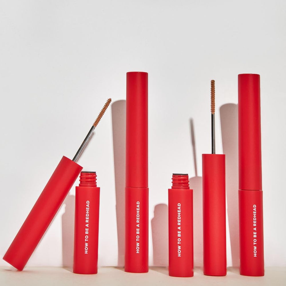 How to Be A Redhead before-after brow tint closeup demonstrates natural red tint.